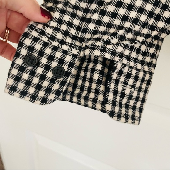 Unbranded Black White Gingham Button Down Cotton Shacket - Picture 7 of 12